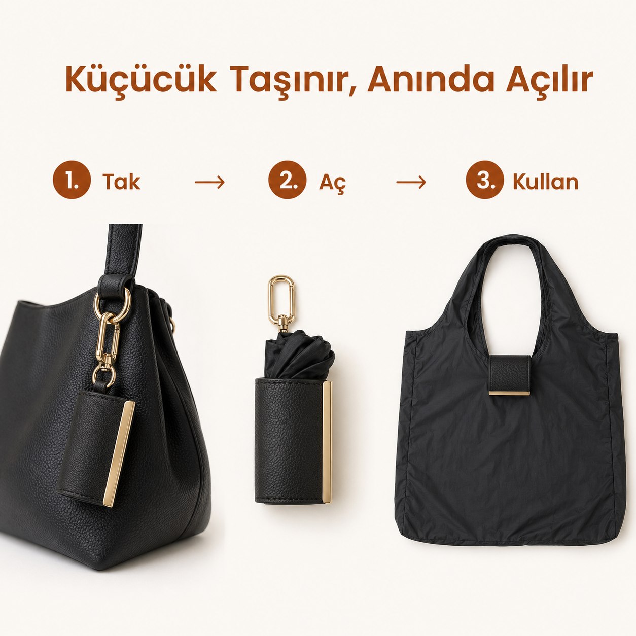 Katella MiniTote™ Anahtarlıklı Katlanabilir Çanta